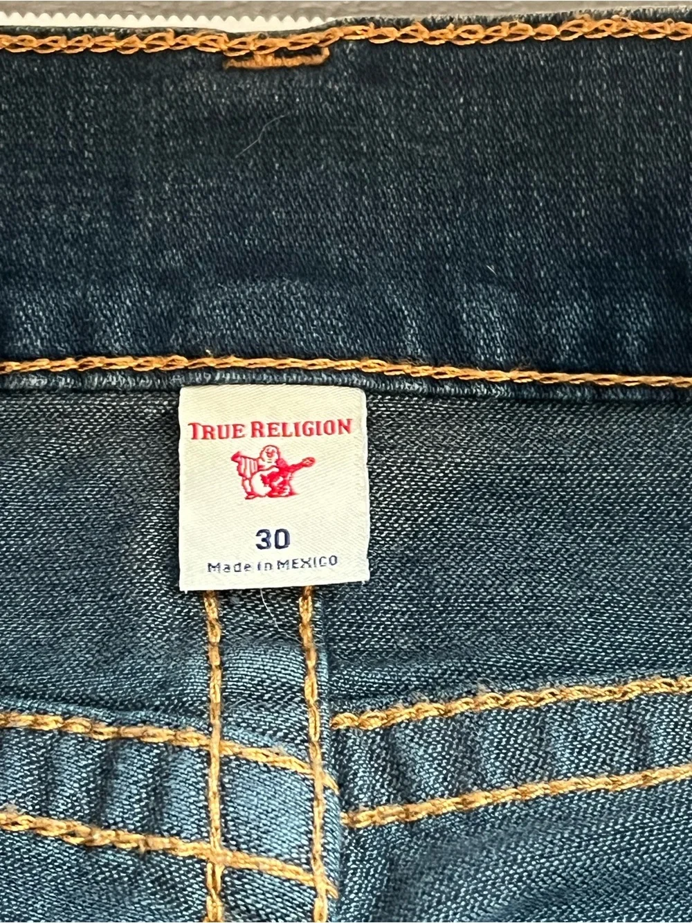 True Religion Ricky Relaxed Straight Dark Wash Jeans Mens Size 30 Made In Mexico